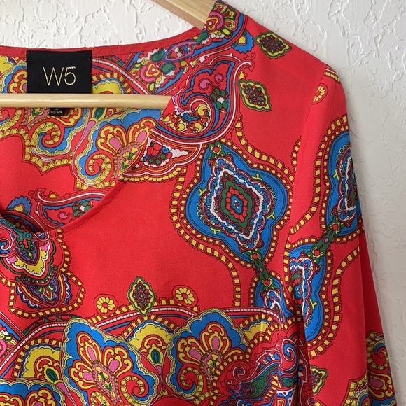 W5 Red Paisley Blouse - Picture 3 of 5